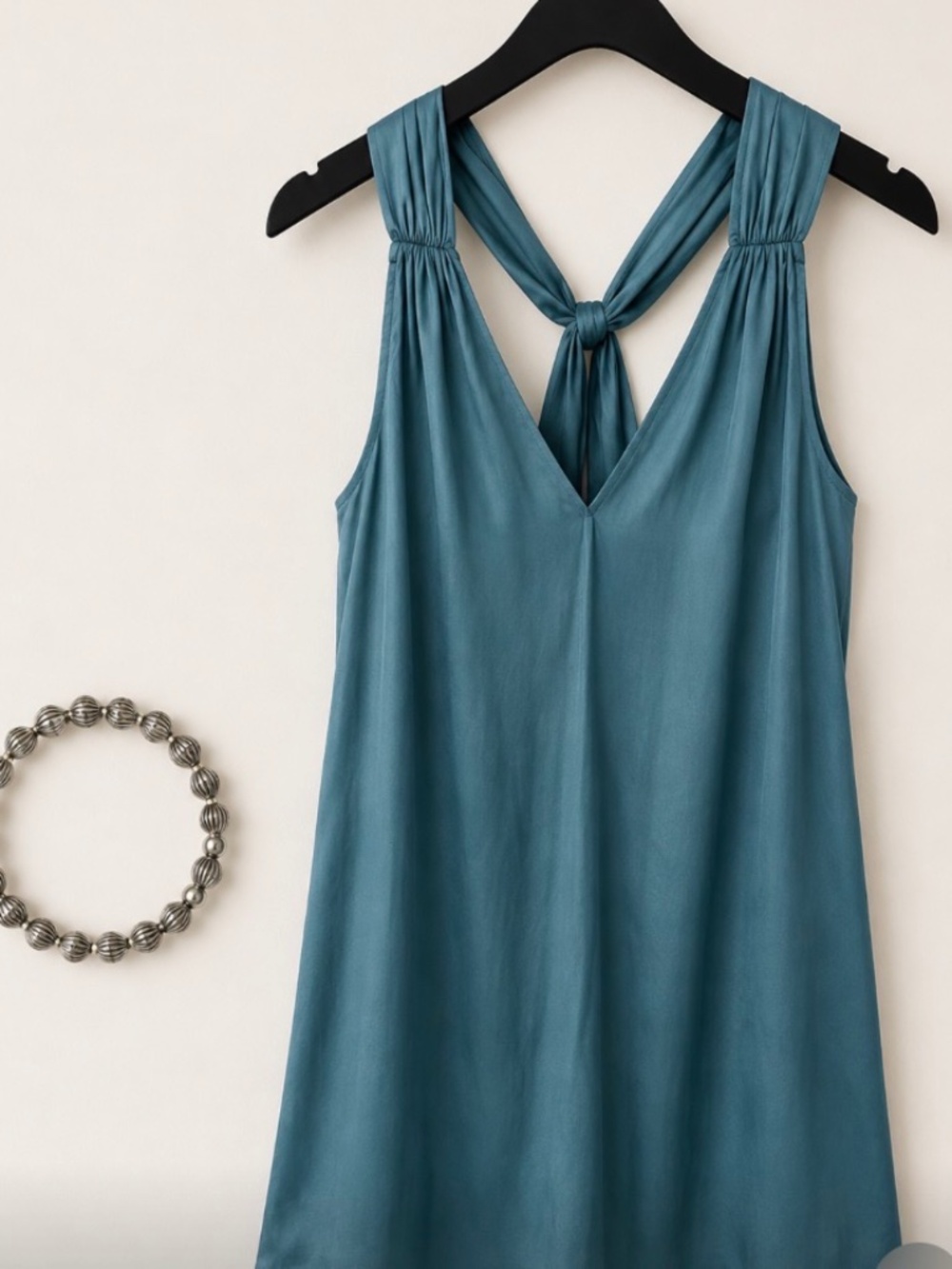 LOFT Tie Front Sleeveless Blouse –‎ NWT – Medium Petite (MP) – Teal Blue